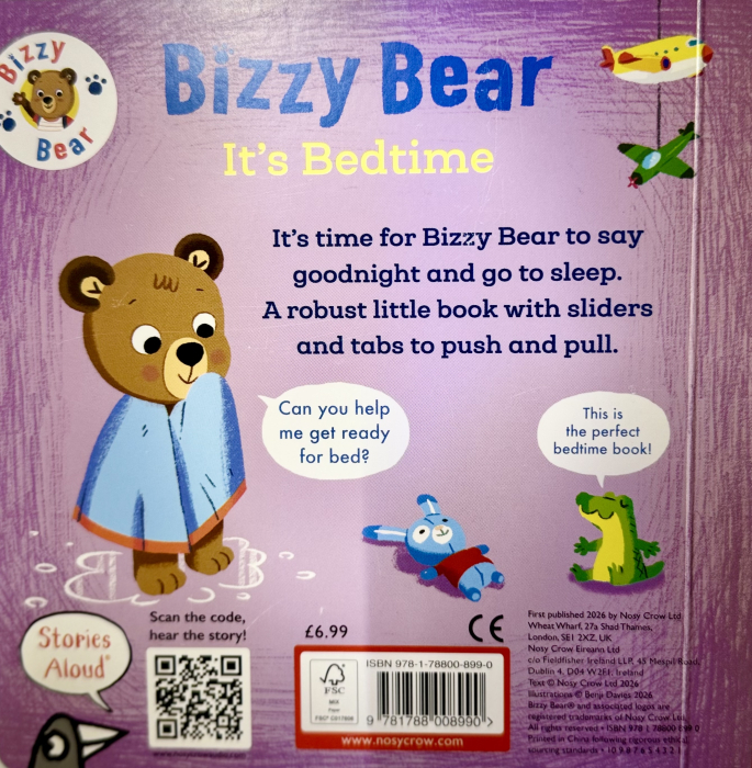 Bizzy Bear: It's Bedtime – Carte interactivă în limba engleză pentru rutina de culcare | 1–3 ani [5]
