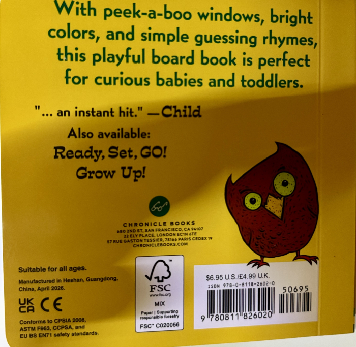 Peek-A Who? – Carte interactivă în limba engleză cu ferestre decupate pentru copii 0-3 ani [7]