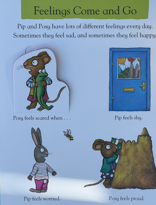 Carte cu clapete despre emotii Pip and Posy Big Book of Feelings de Axel Scheffler Libraria Exploratorilor [2]