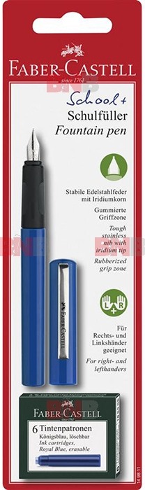 Stilou scolar blister albastru cu 6 cartuse [1]