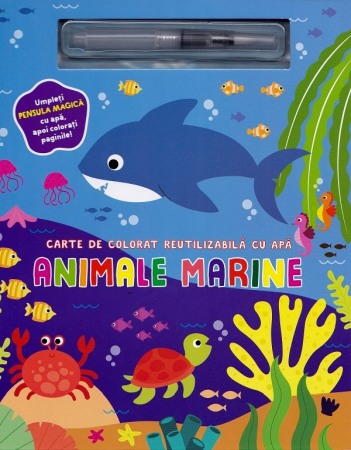 Carti de colorat - Animale marine. Carte de colorat cu apa