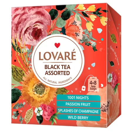 Ceai Lovare - AR.CEAI ASSORTED BLACK TEA CUTIE 32 PLICULETE