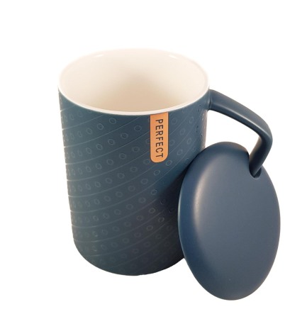 Cana ceramica Perfect Life cu capac, Albastru [1]