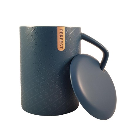 Cana ceramica Perfect Life cu capac, Albastru [0]