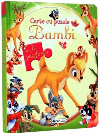 Activitati si jocuri pentru copii - Carte cu puzzle Bambi