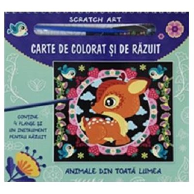 Literatura si fictiune - Carte de colorat si de razuit. Animale din toata lumea