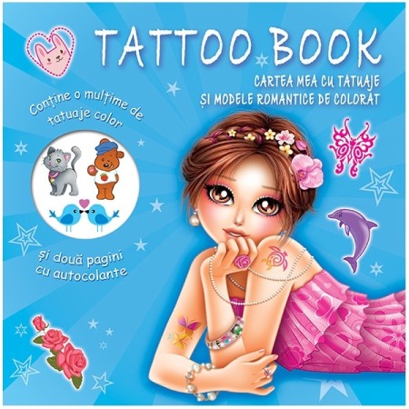 Activitati si jocuri pentru copii - Cartea mea cu tatuaje si modele romantice de colorat