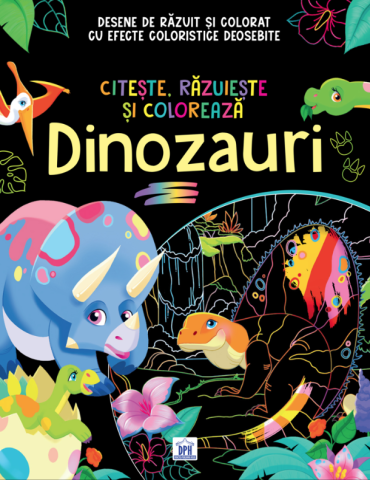 Activitati si jocuri pentru copii - Citeste, razuieste si coloreaza - Dinozauri