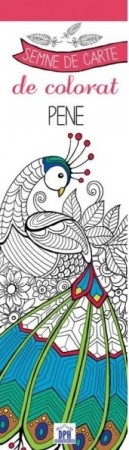 Carti de colorat pentru adulti - Colorez semnele mele de carte - Pene