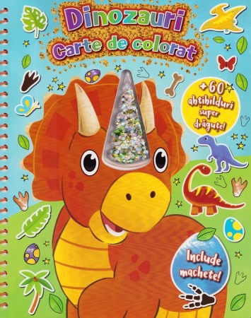 Carti de colorat - Dinozauri. Carte de colorat cu machete