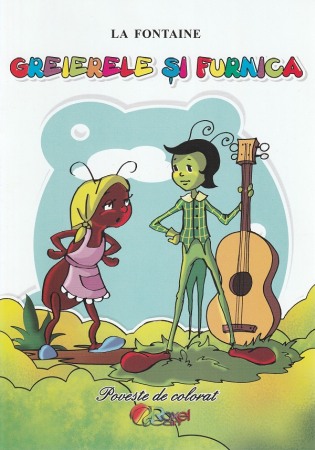 Carti de colorat - Greierele si furnica. Poveste de colorat