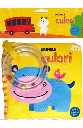 Activitati si jocuri pentru copii - Primele culori pentru bebelusul meu. Carte din material textil si jucarie