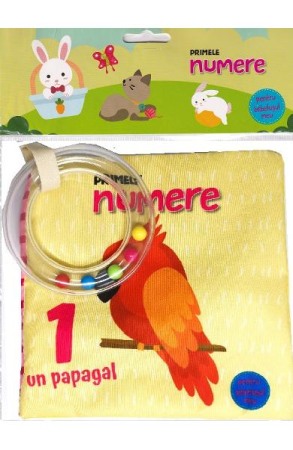 Activitati si jocuri pentru copii - Primele numere pentru bebelusul meu. Carte din material textil si jucarie