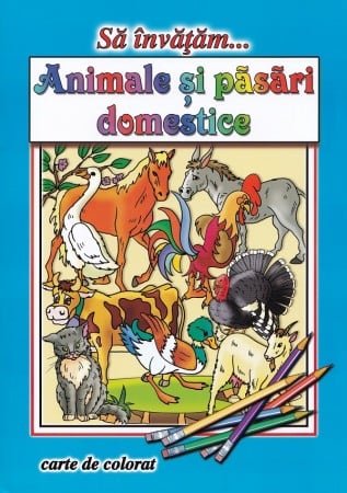 Carte prescolara - Sa invatam... Animale si pasari domestice. Carte de colorat