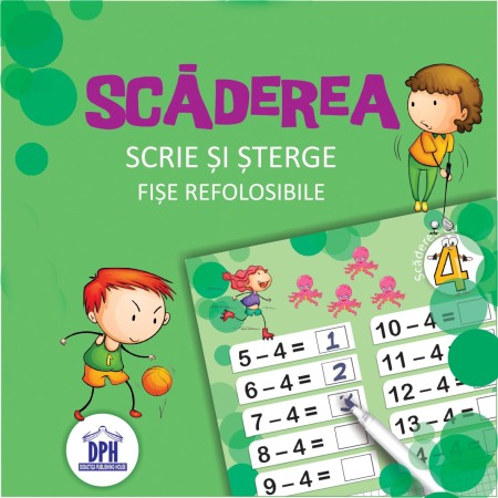 Activitati si jocuri pentru copii - Scrie si sterge - Scaderea