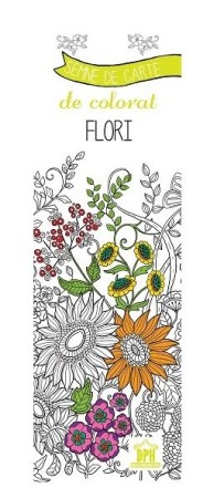 Carti de colorat pentru adulti - Semne de carte de colorat. Flori