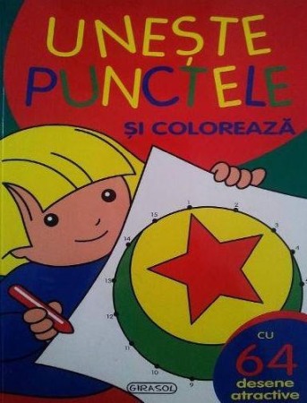 Activitati si jocuri pentru copii - Uneste punctele si coloreaza (Rosu)