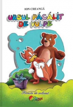 Carti de colorat - Ursul pacalit de vulpe