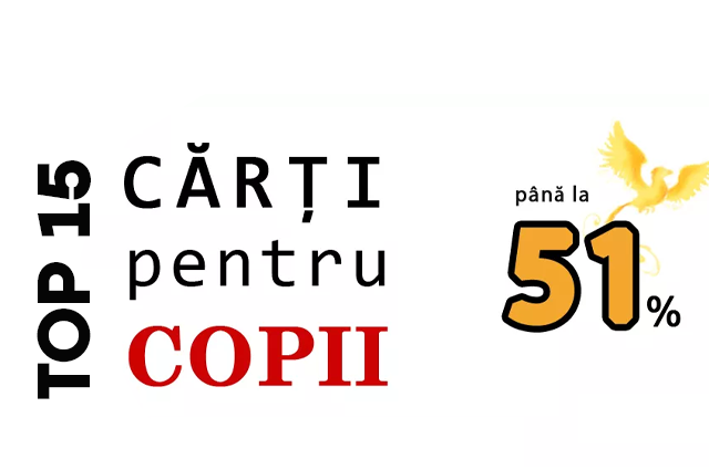Top 15 cărți pentru copii, reduse cu pînă la 51%