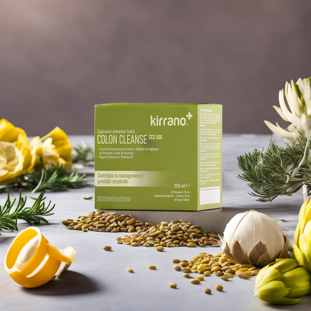 Detoxifiere și slăbit - Colon Cleanse, 10 Flacoane, Detox Colon 10 Zile, Anghinare Ierusalim + Fenicul + Rozmarin, Tranzit