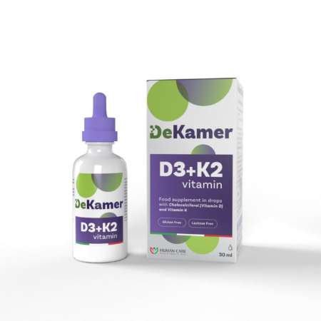 Produsele noastre - DeKamer D3 + K2 Picaturi, 30 ml, Vitamina D3 2000 IU + K2, Copii de la 1 luna & Adulti,