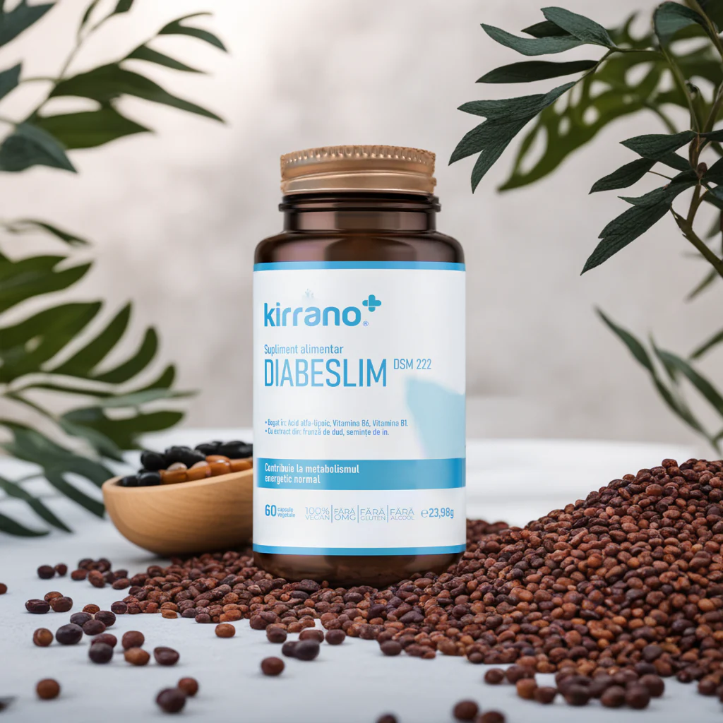 Detoxifiere si slabit - DiabeSlim |60 Capsule | Glicemie Normala | ALA + Extract Dud + Seminte In | Antioxidant