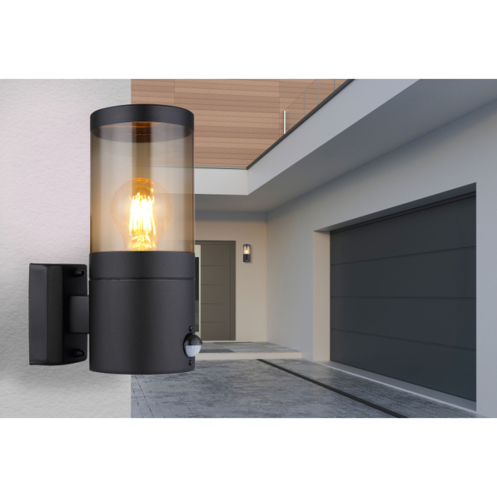 Aplica de exterior Xeloo, oțel inoxidabil negru mat, cu senzor, IP44, 1xE27 [2]