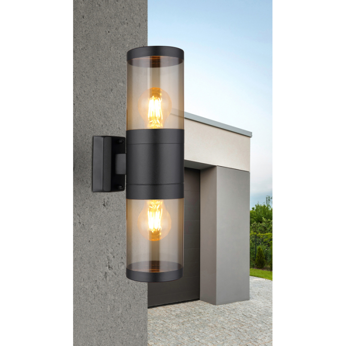 Aplica de exterior Xeloo, oțel inoxidabil negru mat, IP44, 2xE27 [2]