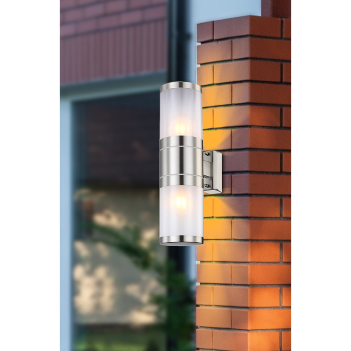 Aplica de exterior Xeloo, oțel inoxidabil, sticlă, IP44, 2xE27 [2]