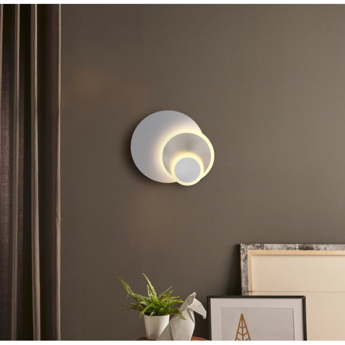 Aplica de pereta LED Odonell, metal alb mat, metal nichel mat, acril alb, 20W 3000K [2]