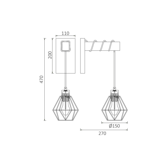 Aplica de perete, 1x23W E27, BV02-00024 [3]