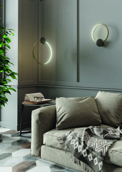 Aplica de perete LED Atom, negru/auriu, 11W, 01-3102 [3]