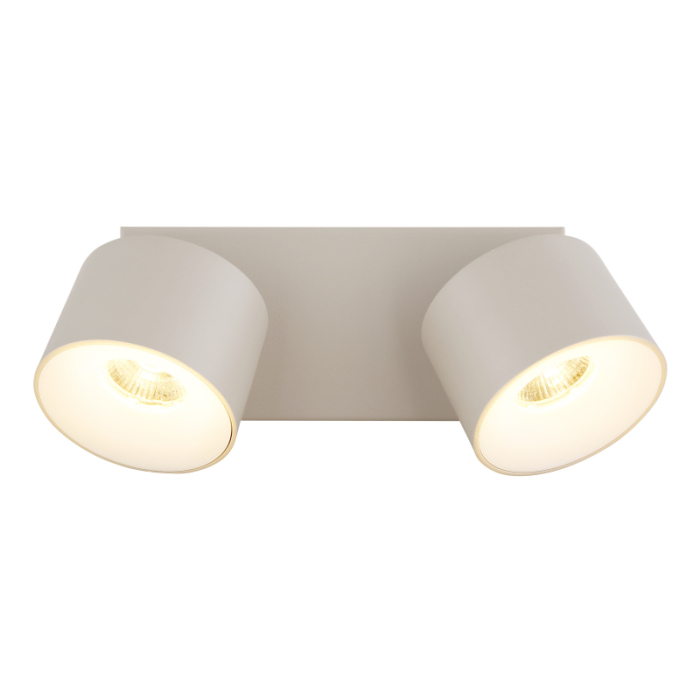 Aplica de perete LED Rae, metal de culoare nisip, aluminiu de culoare nisip, plastic alb, 2x6W 3000K [3]