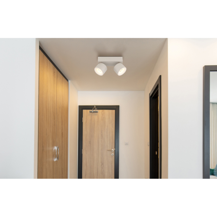 Aplica de perete LED Rae, metal de culoare nisip, aluminiu de culoare nisip, plastic alb, 2x6W 3000K [2]