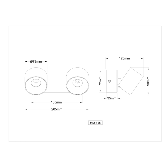 Aplica de perete LED Rae, metal de culoare nisip, aluminiu de culoare nisip, plastic alb, 2x6W 3000K [4]