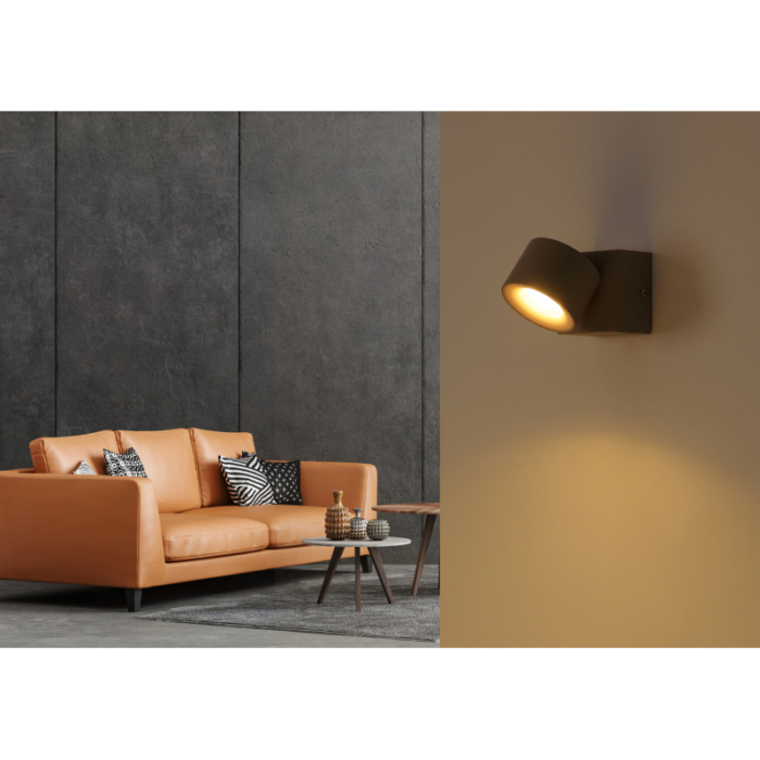 Aplica de perete LED Rae, metal de culoare nisip, aluminiu de culoare nisip, plastic alb, 6W 3000K [2]