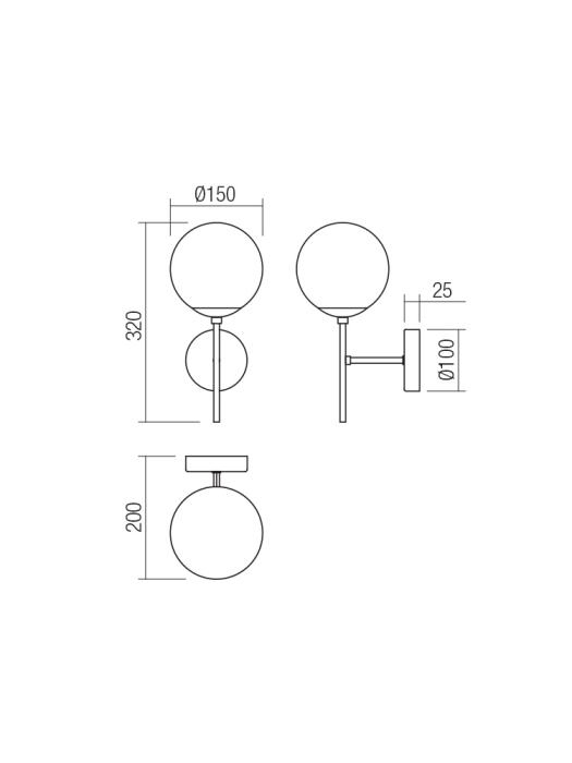 Aplica de perete Mundi, auriu mat, 1x28W E14 [2]