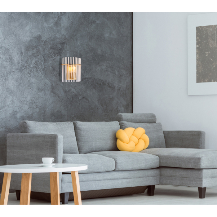 Aplica Gorley, metal auriu mat/tije din sticla, 1xE27, max 60w [2]