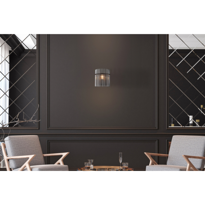 Aplica Gorley, metal negru mat/tije din sticla, 1xE27, max 60w [2]