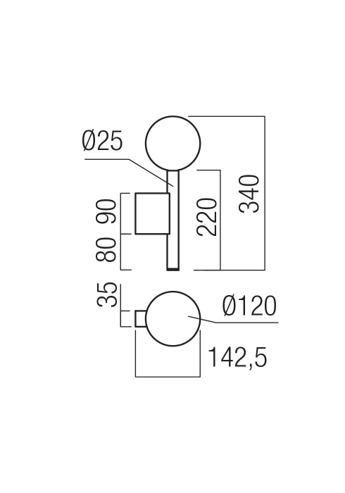 Aplica LED Bolla, auriu mat, 12W, CCT 2700K/3000K, 01-4546 [2]