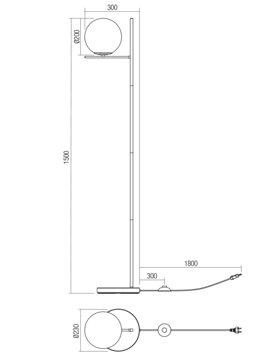 Lampadar Boldy, negru, 1x28W E14, 01-3074 [3]