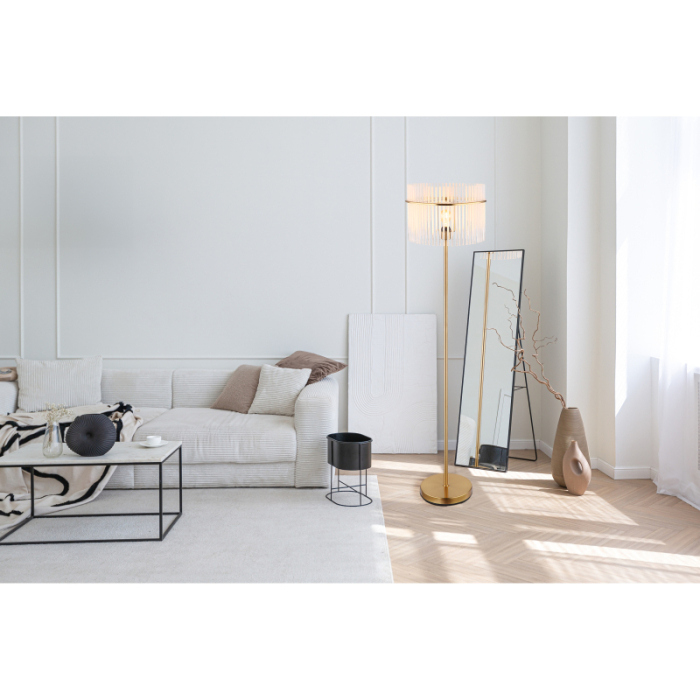 Lampadar Gorley, metal auriu mat/tije din sticla, 1xE27, max 60W [2]