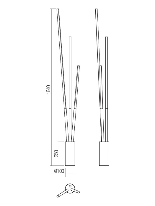 Lampadar LED Herald, auriu mat, 36W 01-3977 [2]