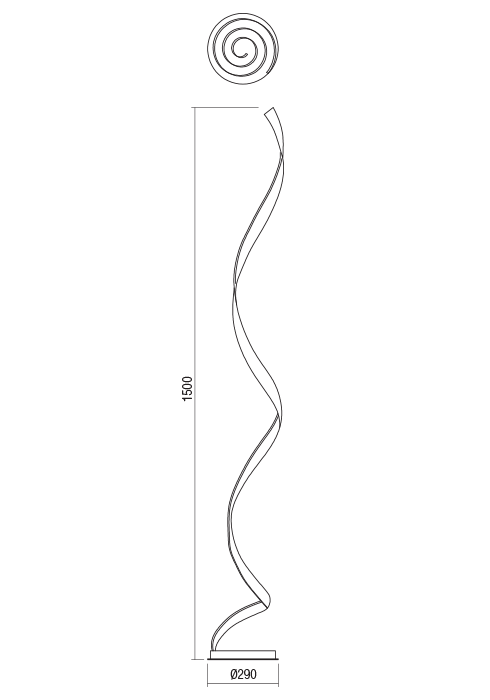 Lampadar LED Torsion, bronze, 24W 3000K 01-1798 [2]