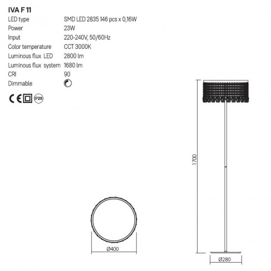 Lampadar LED Vanesia, 23W IVA F 11 [2]