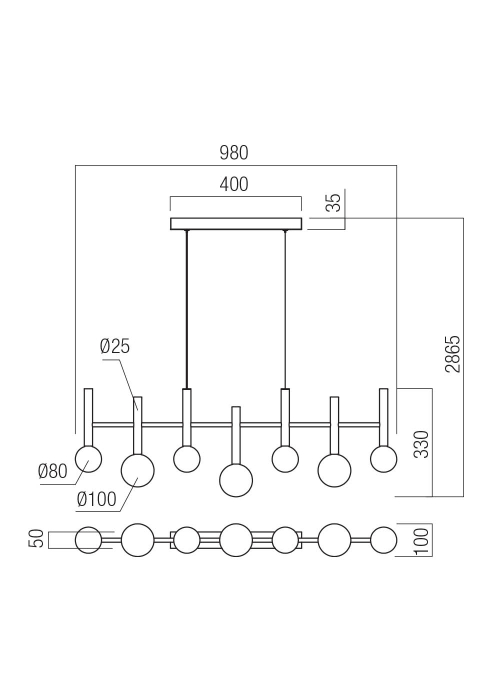 Lustra LED Bolla, auriu mat, 32W, CCT 2700K/3000K, 01-4552 [2]