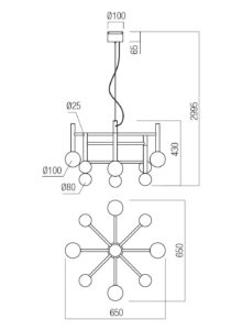 Lustra LED Bolla, auriu mat, 42W, CCT 2700K/3000K, 01-4555 [2]