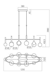 Lustra LED Bolla, maro inchis mat, 44W, CCT 2700K/3000K, 01-4559 [2]