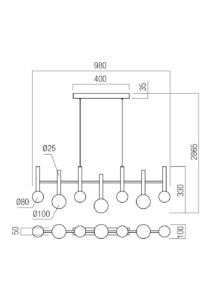 Lustra LED Bolla, negru mat, 32W, CCT 2700K/3000K, 01-4554 [2]