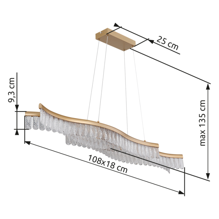 Lustra LED Juliet, auriu mat, 35W, max 1560lm, 3200K [3]